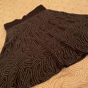 Alfani skirt, black/gray pattern, cotton blend, elastic waist, full skirt, M
